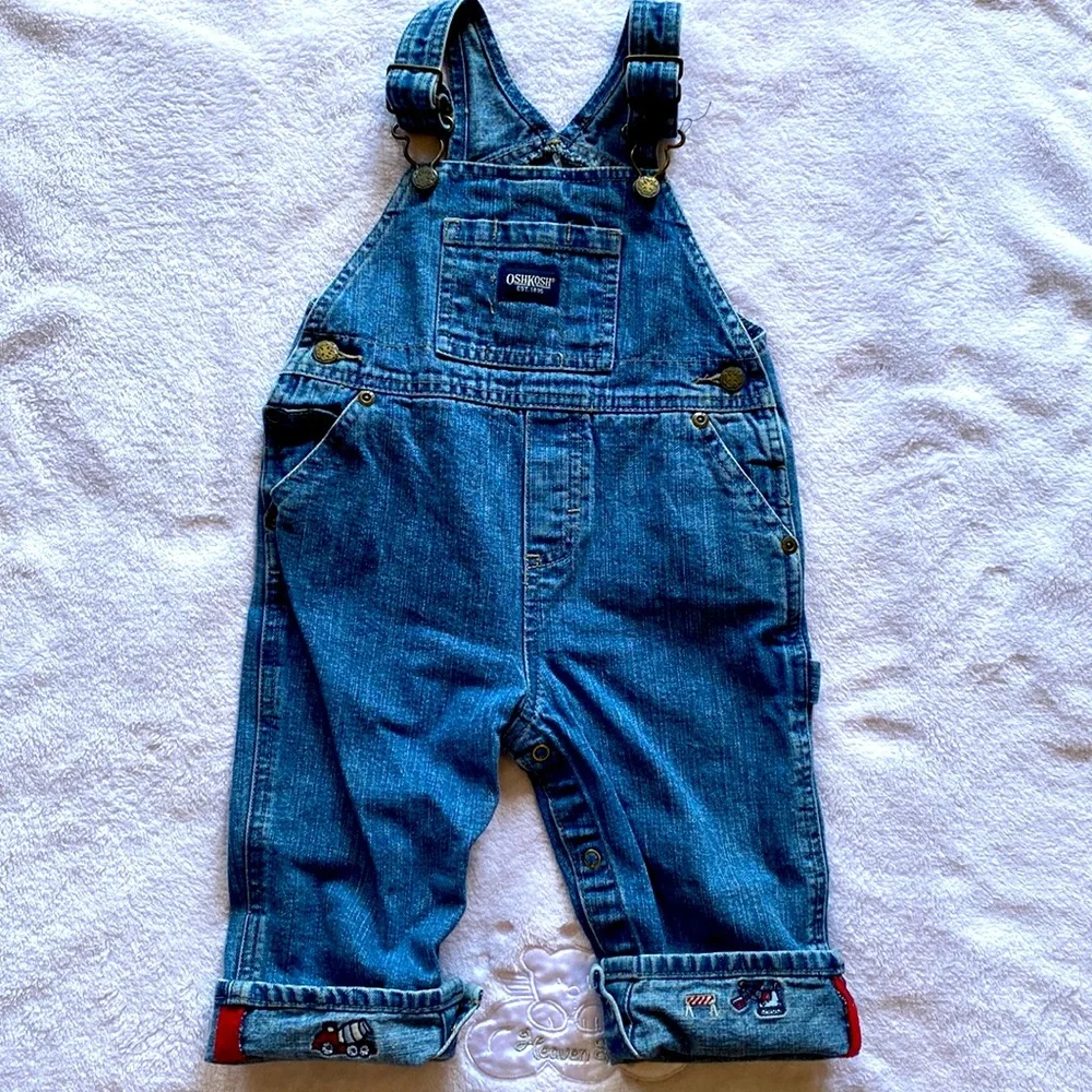 Boys: Vintage Jean Overalls (Builder Theme)- size 12 mos EUC